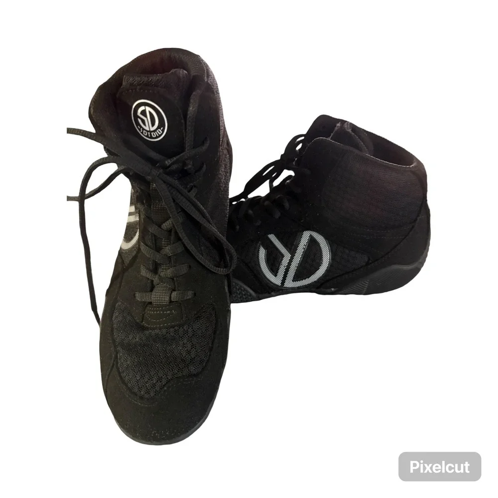 SDTDID SD-001 Mens High Top Wrestling Shoes Black Athletic Sneakers Size 8.5